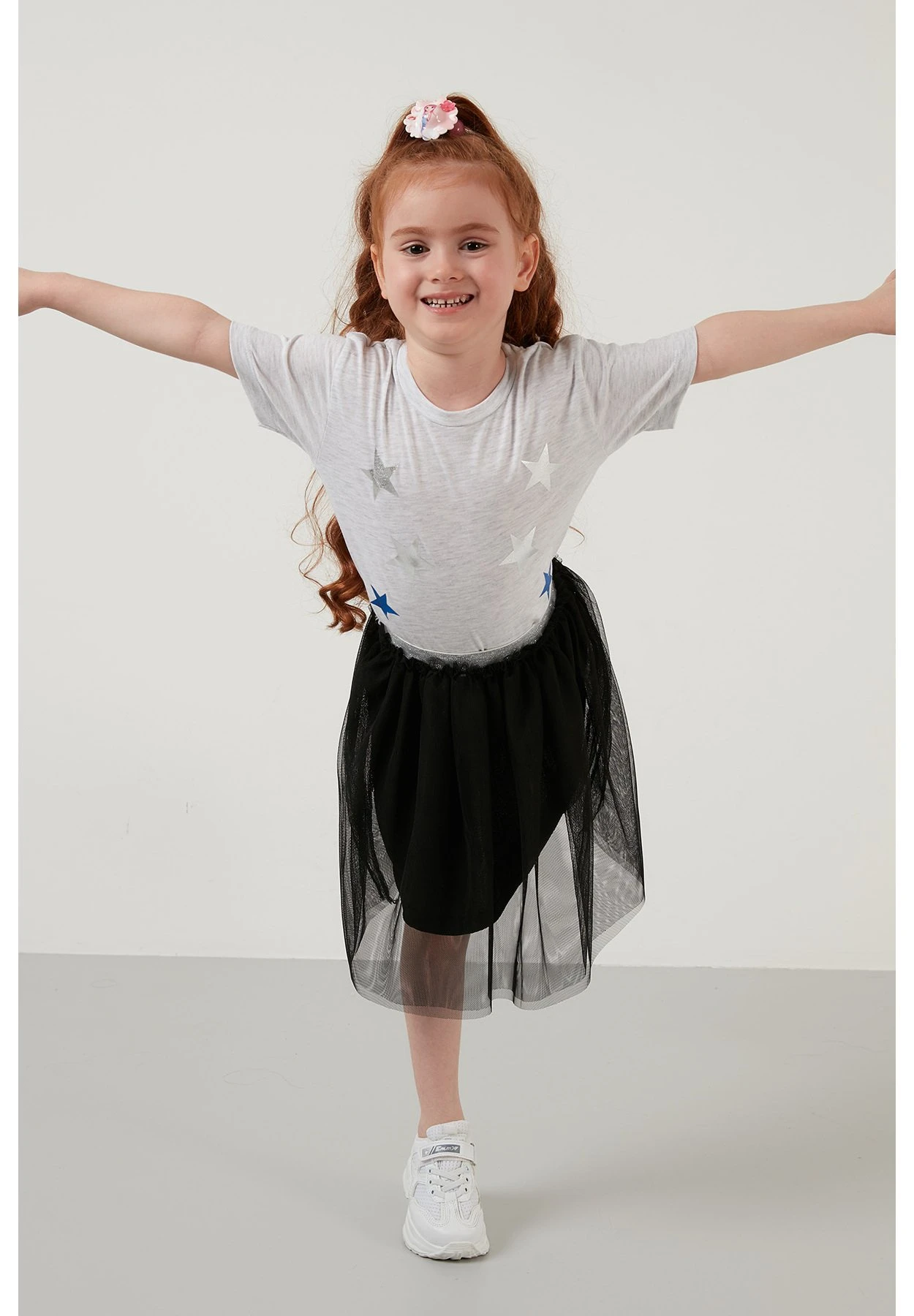 LELA Regular Fit - Falda Acampanada - Grey Melange - Imagen 3