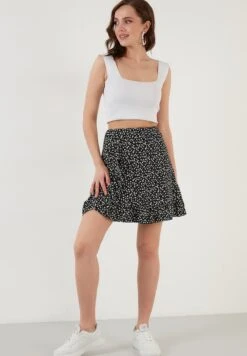LELA High Waist - Falda Cruzada - Black