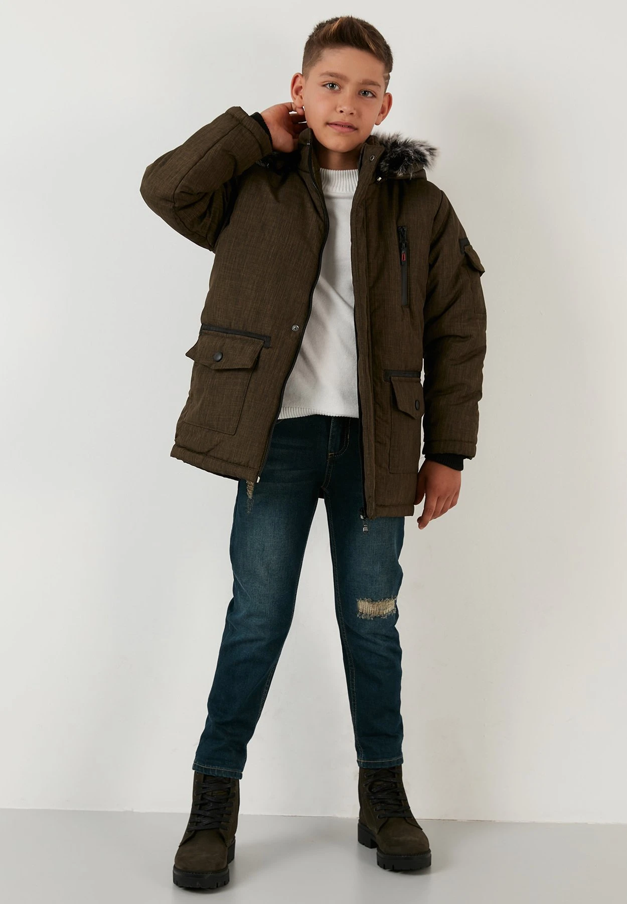 LELA Regular- Abrigo De Invierno - Khaki