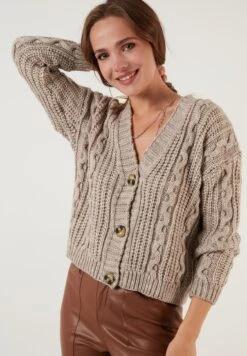 LELA Regular Fit - Chaqueta De Punto - Stone