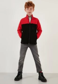 LELA Regular Fit - Sudadera Con Cremallera - Red Black