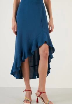 LELA Regular Fit - Falda Acampanada - Indigo