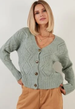 LELA Regular Fit - Chaqueta De Punto - Almond Green