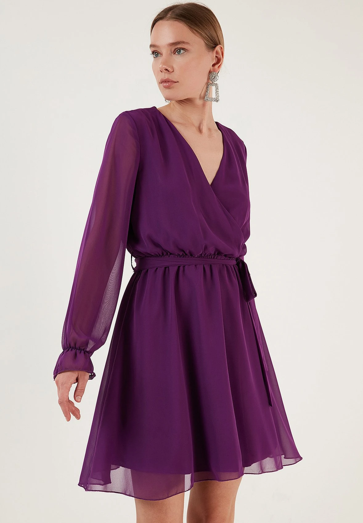 LELA Mini- Vestido Informal - Lilac - Imagen 3