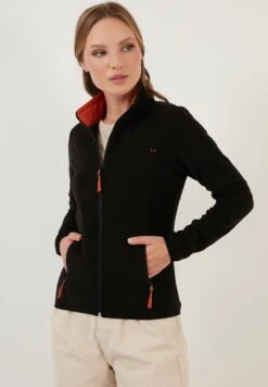 LELA High Collar Zipper- Forro Polar - Black