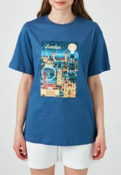 LELA Loose Fit - Camiseta Estampada - Indigo