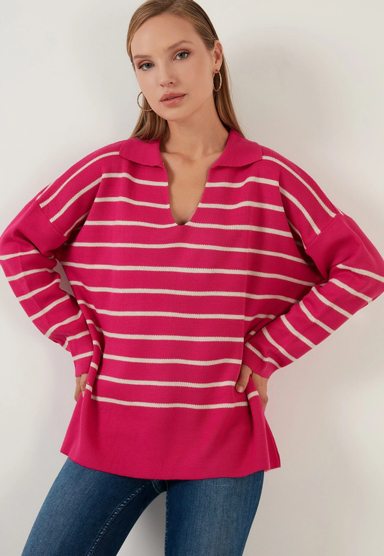 LELA Jersey De Punto - Fuchsia Beige