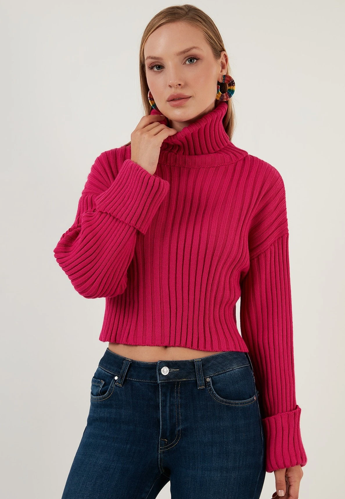 LELA Loose Fit - Jersey De Punto - Fuchsia - Imagen 4