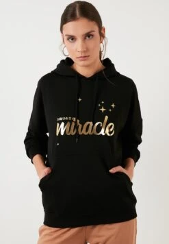 LELA Loose Fit - Jersey Con Capucha - Black