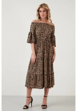 LELA Slim Fit - Vestido Informal - Leopard