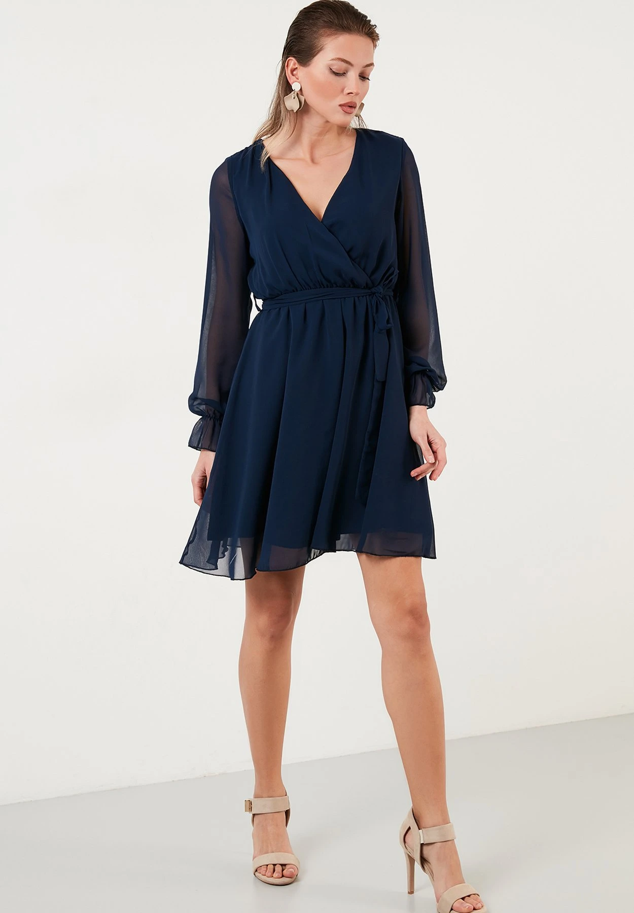 LELA Mini- Vestido Informal - Navy Blue - Imagen 3