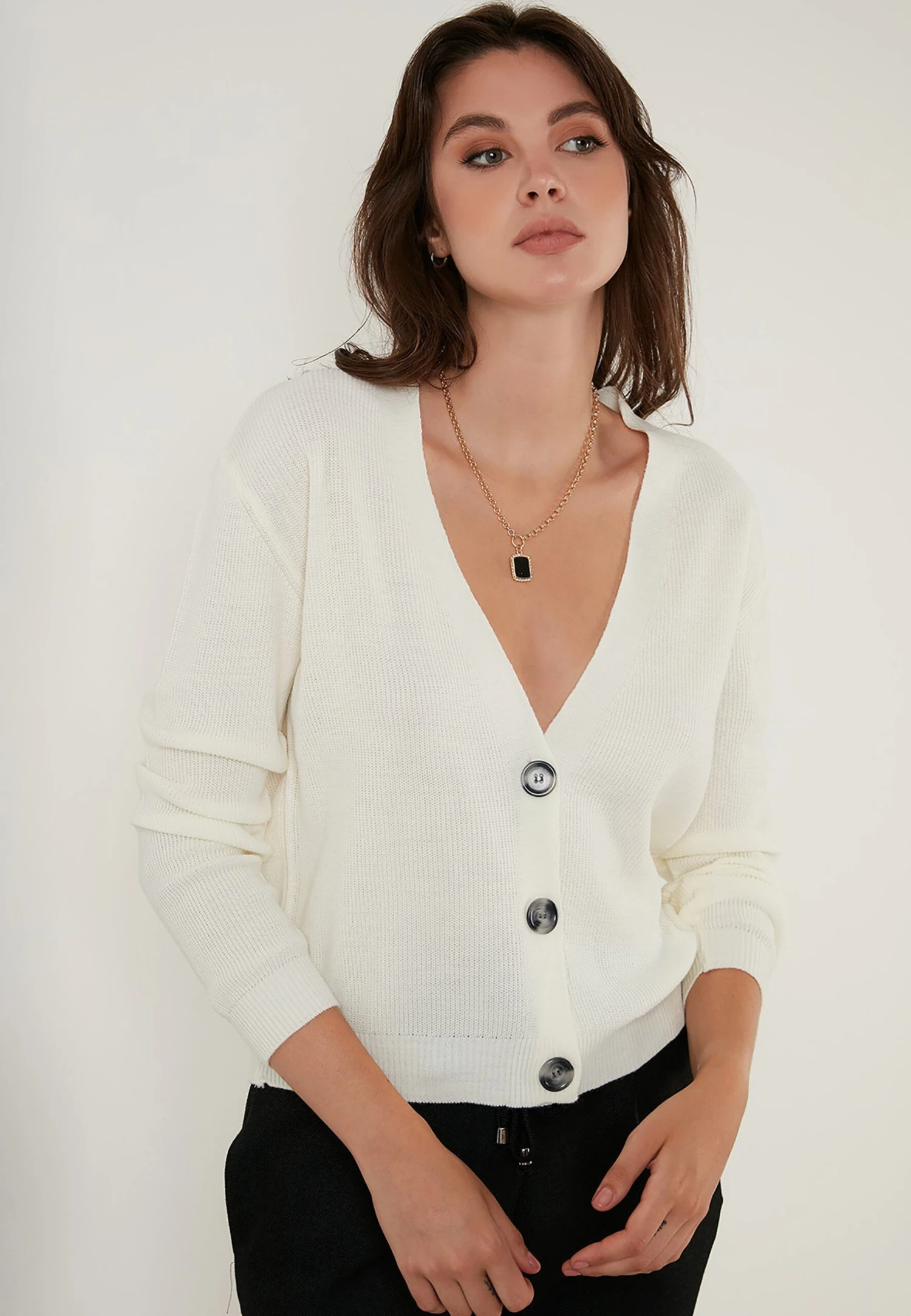 LELA Regular Fit - Chaqueta De Punto - Ecru - Imagen 5