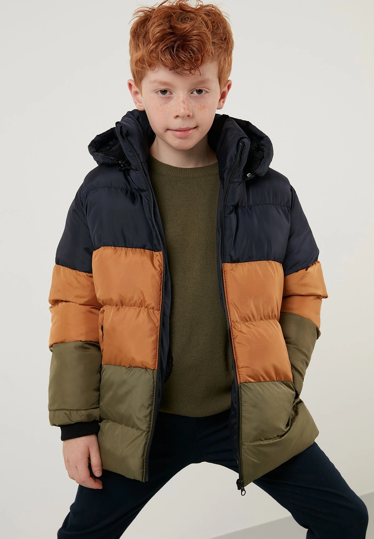 LELA Removable Hooded Inflatable - Abrigo De Invierno - Navy Blue-Snuff Colored-Khaki - Imagen 4