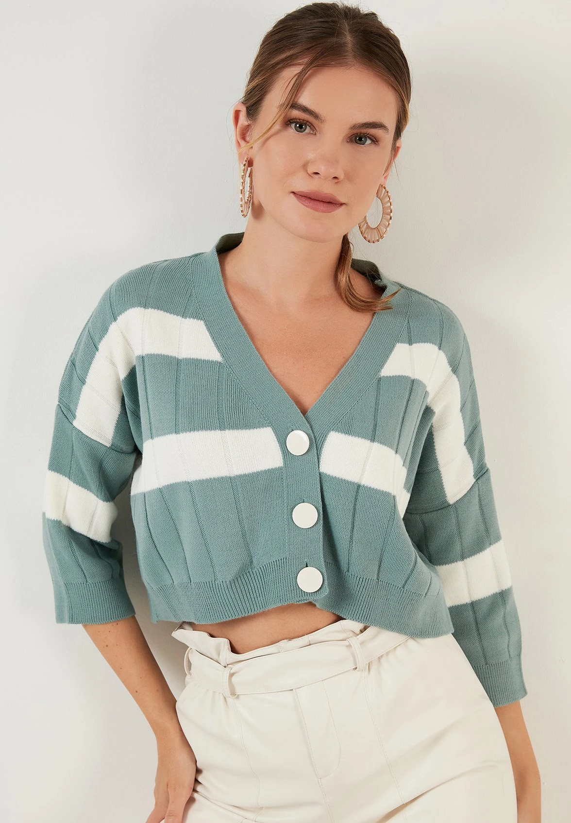 LELA Regular Fit - Chaqueta De Punto - Light Green