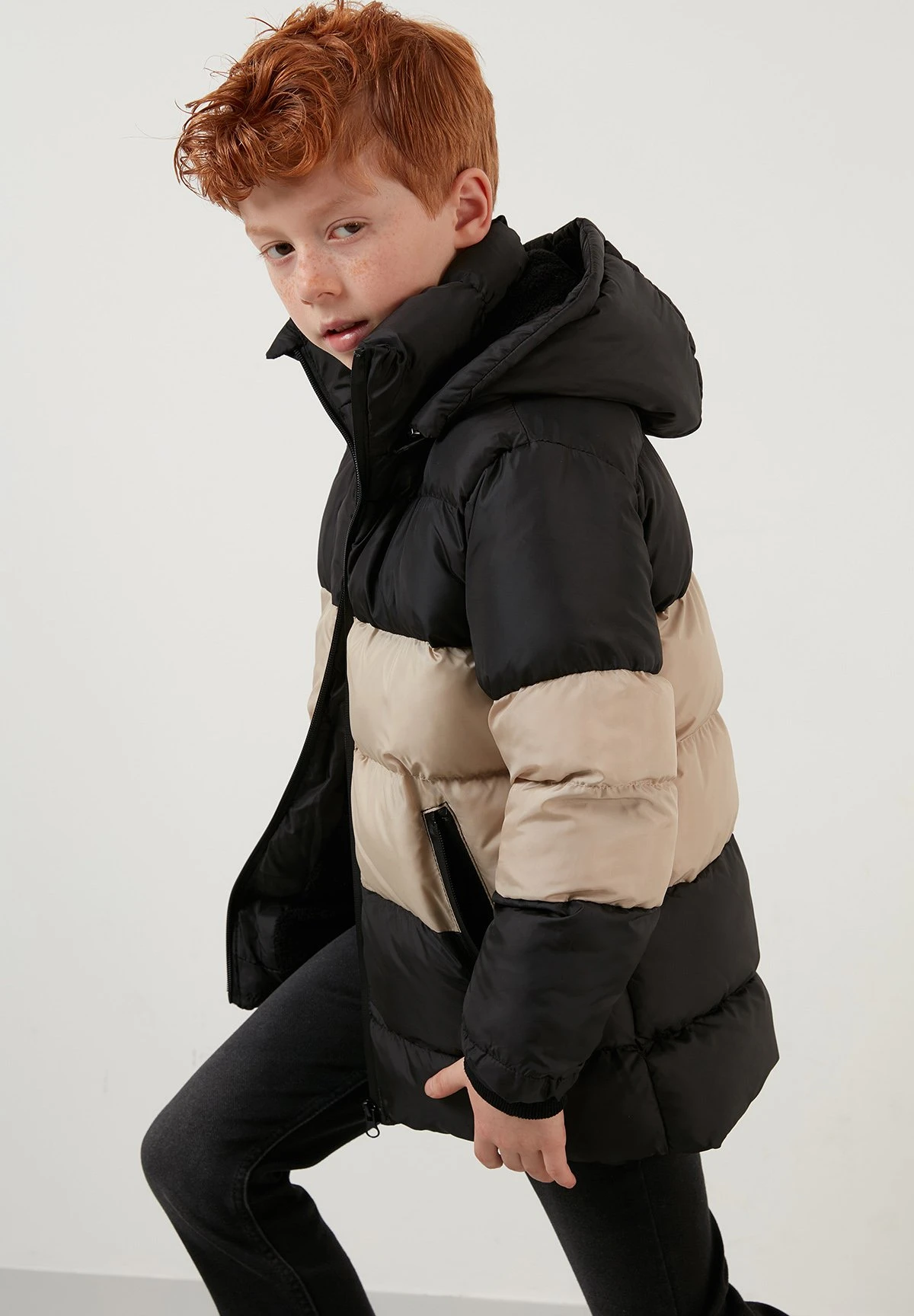 LELA Removable Hooded Inflatable - Abrigo De Invierno - Black-Stone Color-Black - Imagen 5