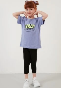 LELA Regular Fit T-Shirt And Leggins - Leggings - Lilac