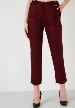 LELA High Waist Trousers- Pantalones - Bordeaux