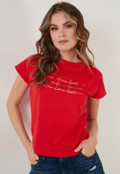 LELA Regular Fit - Camiseta Estampada - Red