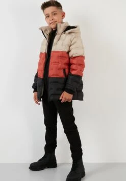 LELA Regular Fit - Abrigo De Invierno - Stone/Brick Red/Black