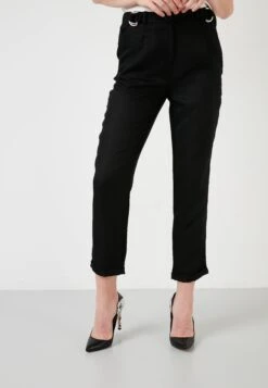 LELA High Waist Trousers- Pantalones - Black