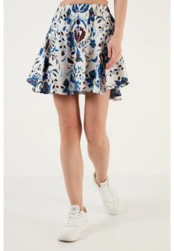 LELA Regular Fit - Falda Plisada - White Blue