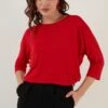 LELA Crew Neck- Camiseta De Manga Larga - Red
