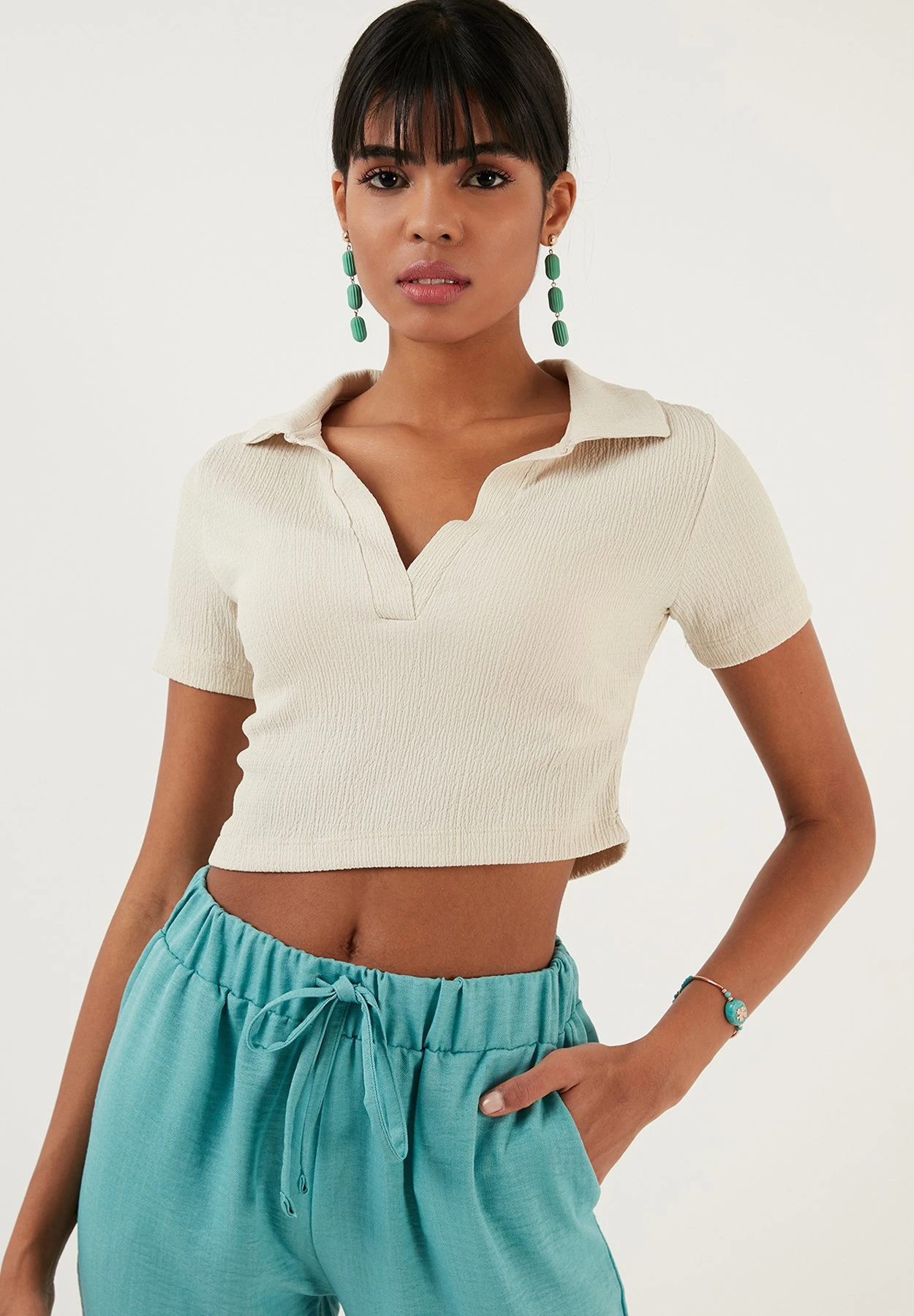 LELA Slim Fit - Blusa - Stone