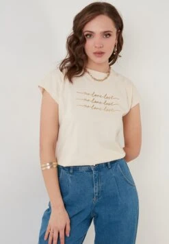 LELA Regular Fit - Camiseta Estampada - Stone Colored