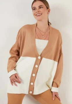 LELA Chaqueta De Punto - Ecru Camel