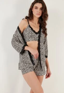 LELA Soft Touch - Pijama - Leopard Black
