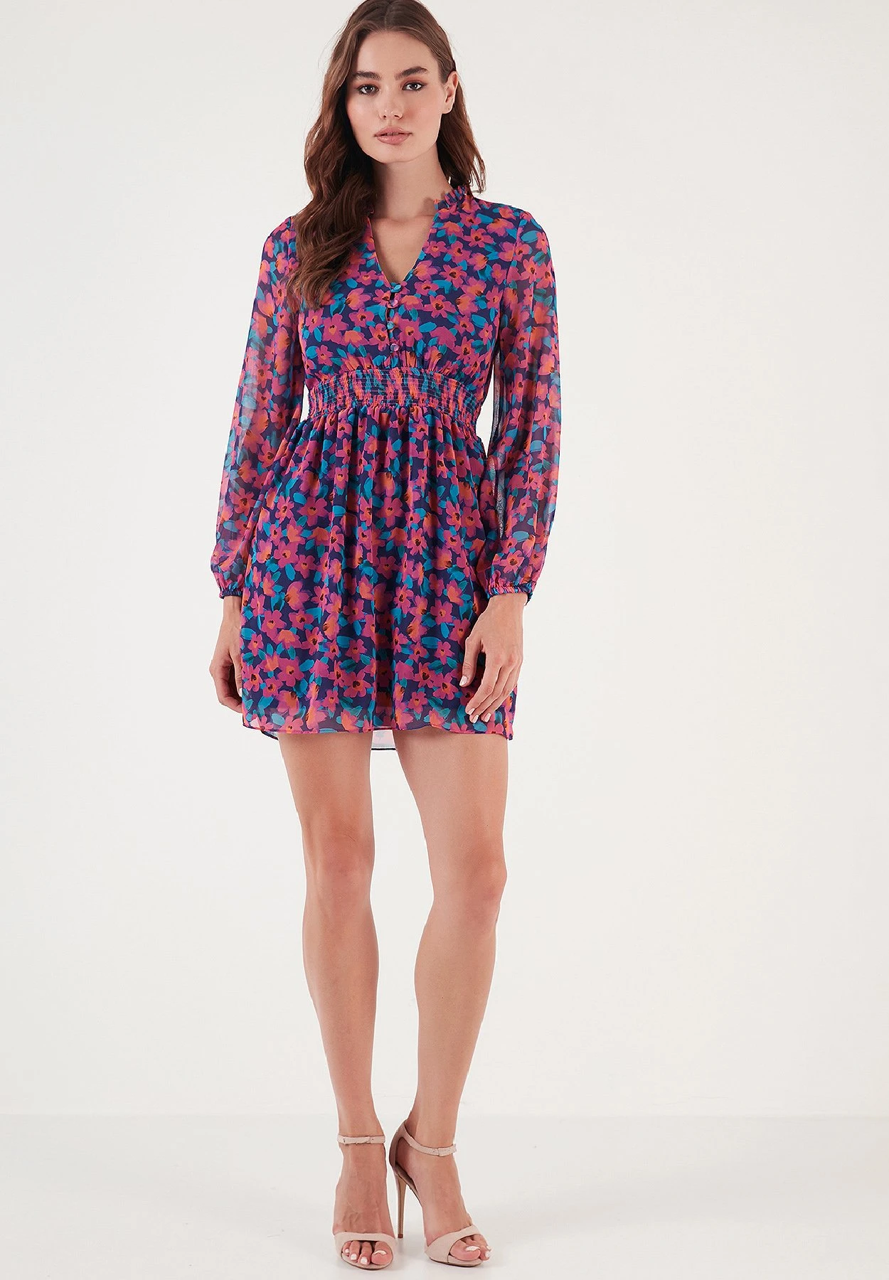 LELA Regular Fit - Vestido Informal - Fuchsia Dark Blue