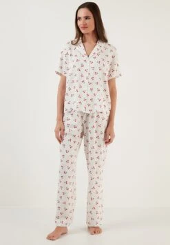 LELA Regular Fit Set - Pantalón De Pijama - White