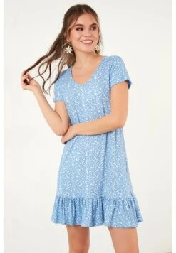 LELA Mini- Vestido Informal - Baby Blue