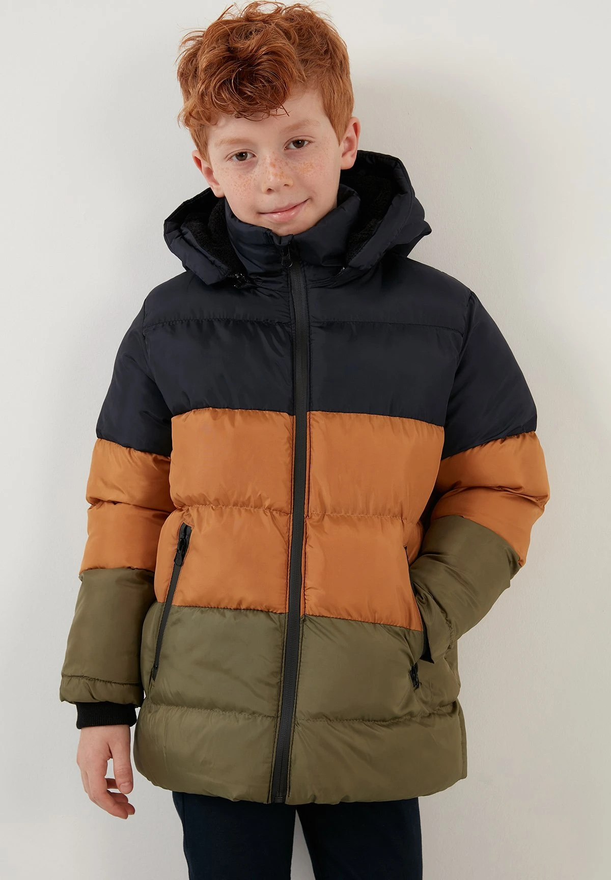 LELA Removable Hooded Inflatable - Abrigo De Invierno - Navy Blue-Snuff Colored-Khaki - Imagen 2