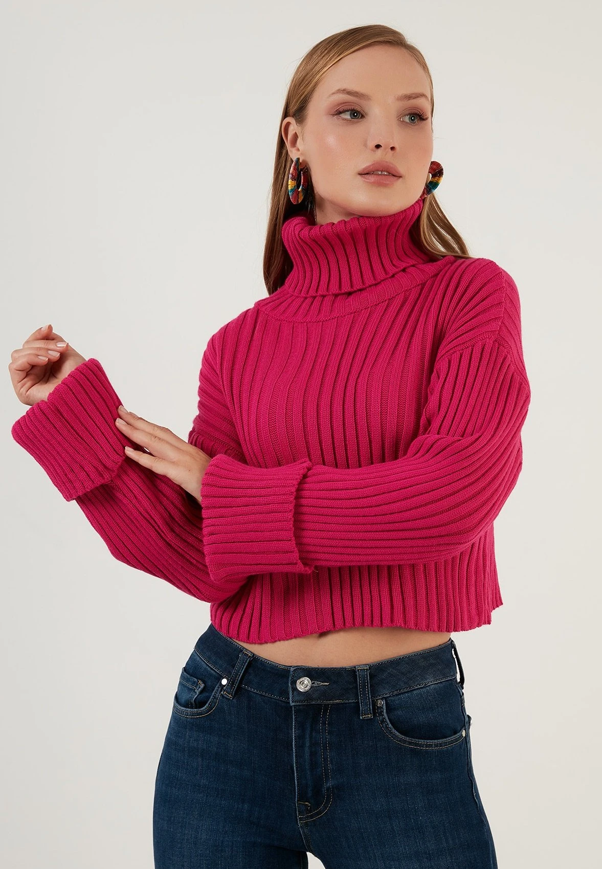 LELA Loose Fit - Jersey De Punto - Fuchsia - Imagen 3