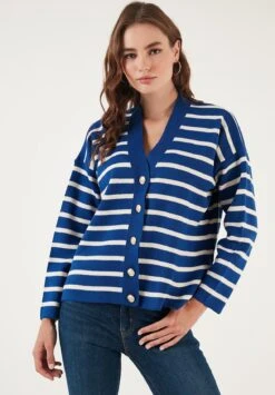 LELA Chaqueta De Punto - Royal Blue/Cream