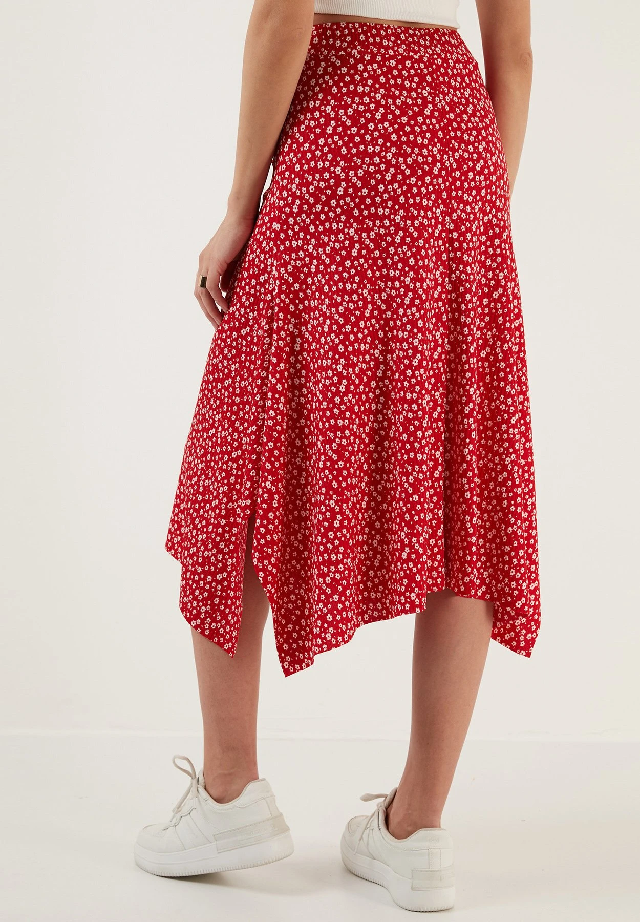 LELA Midi- Falda Acampanada - Red - Imagen 3