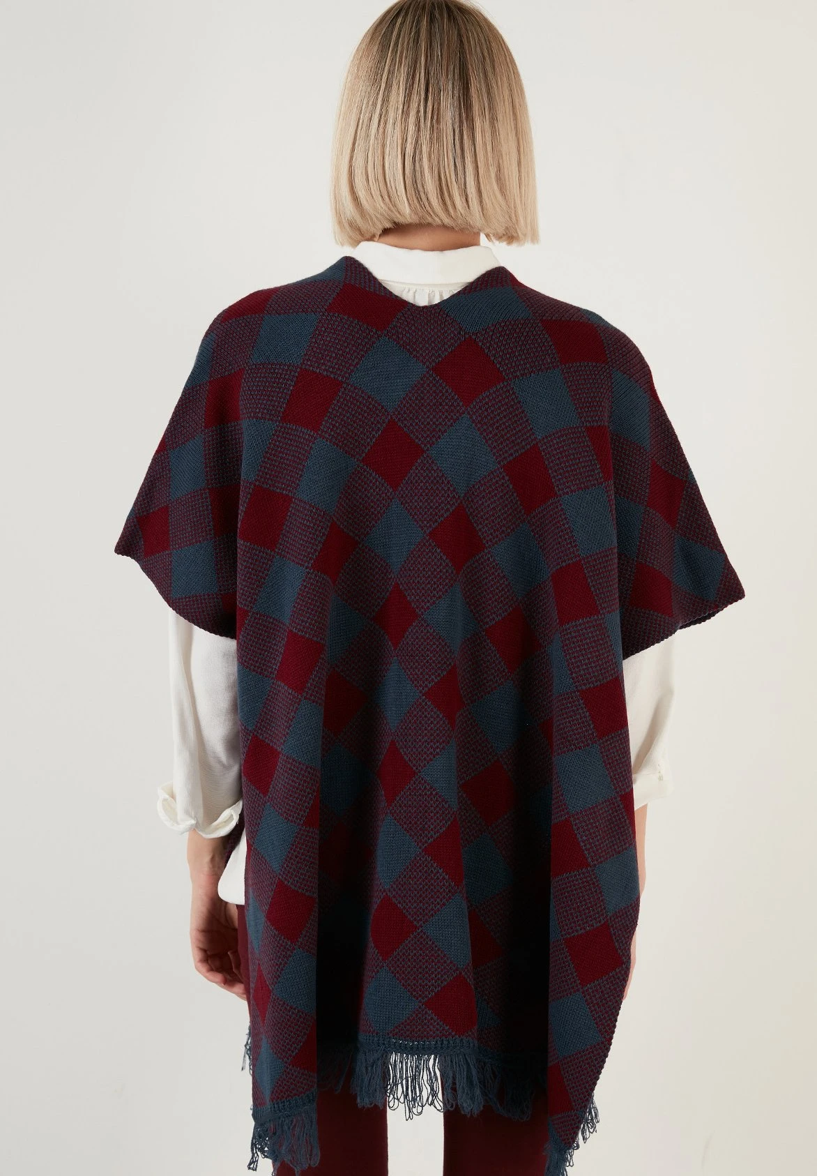 LELA Poncho - Dblue Bordeaux - Imagen 3