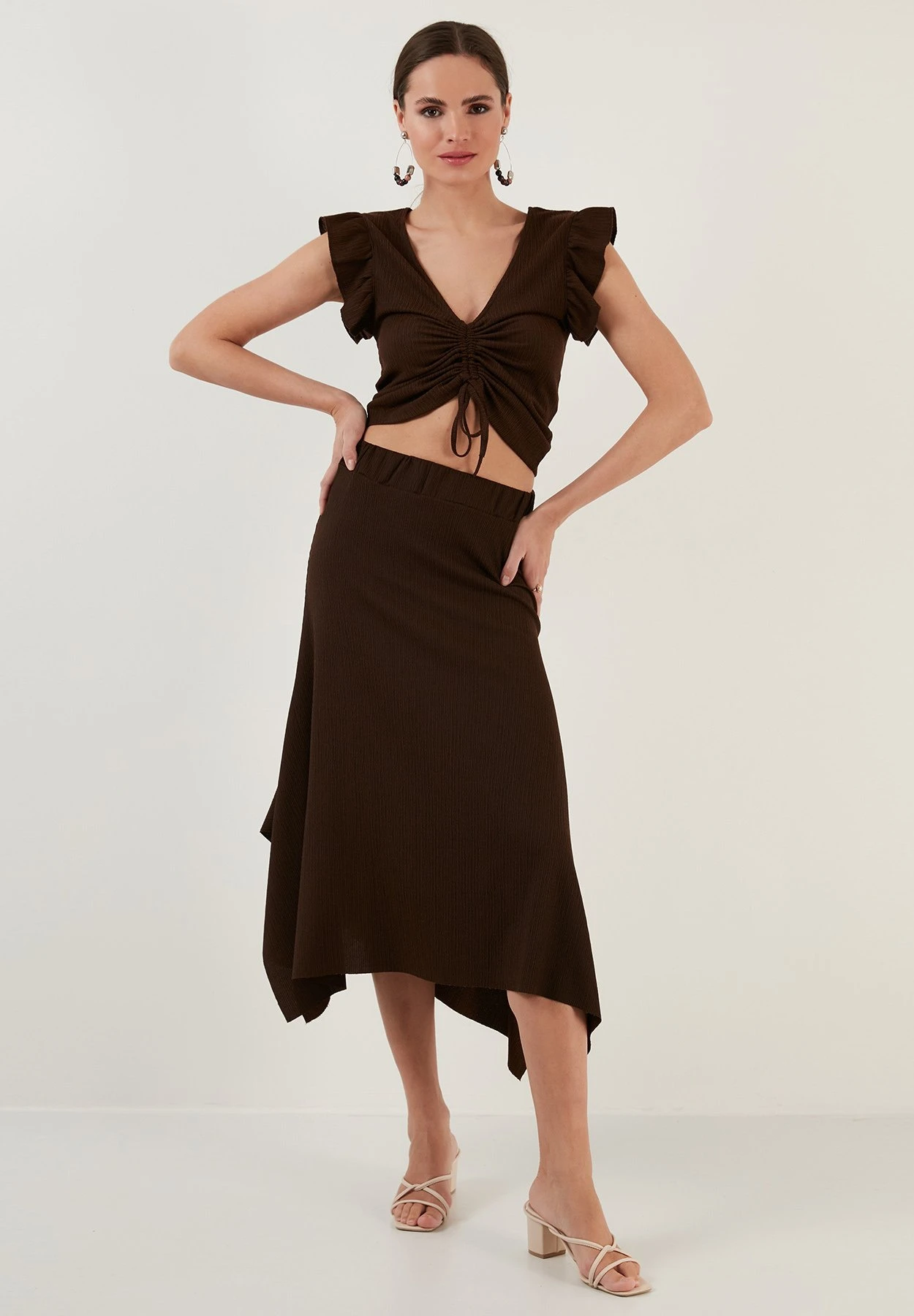 LELA Falda Acampanada - Brown