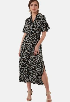 LELA Slim Fit - Vestido Camisero - Black