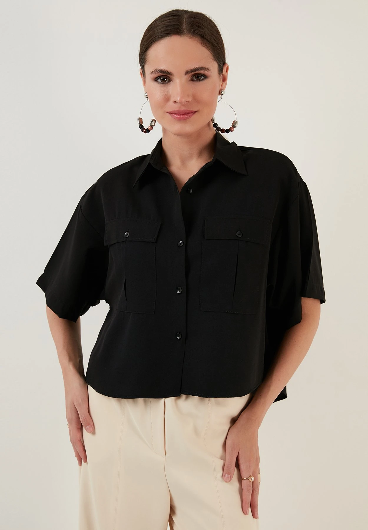 LELA Loose Fit - Camisa - Black - Imagen 5