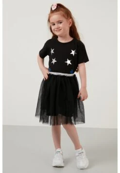 LELA Regular Fit - Falda Acampanada - Black