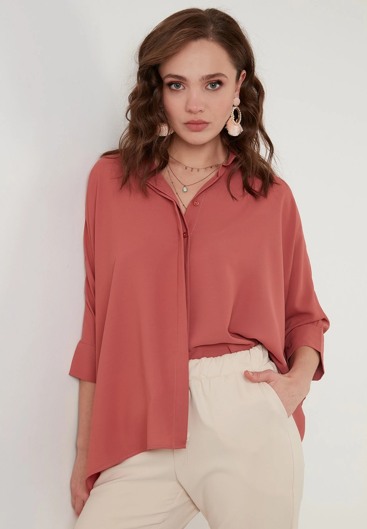 LELA Oversized - Camisa - Dusty Rose Color - Imagen 3