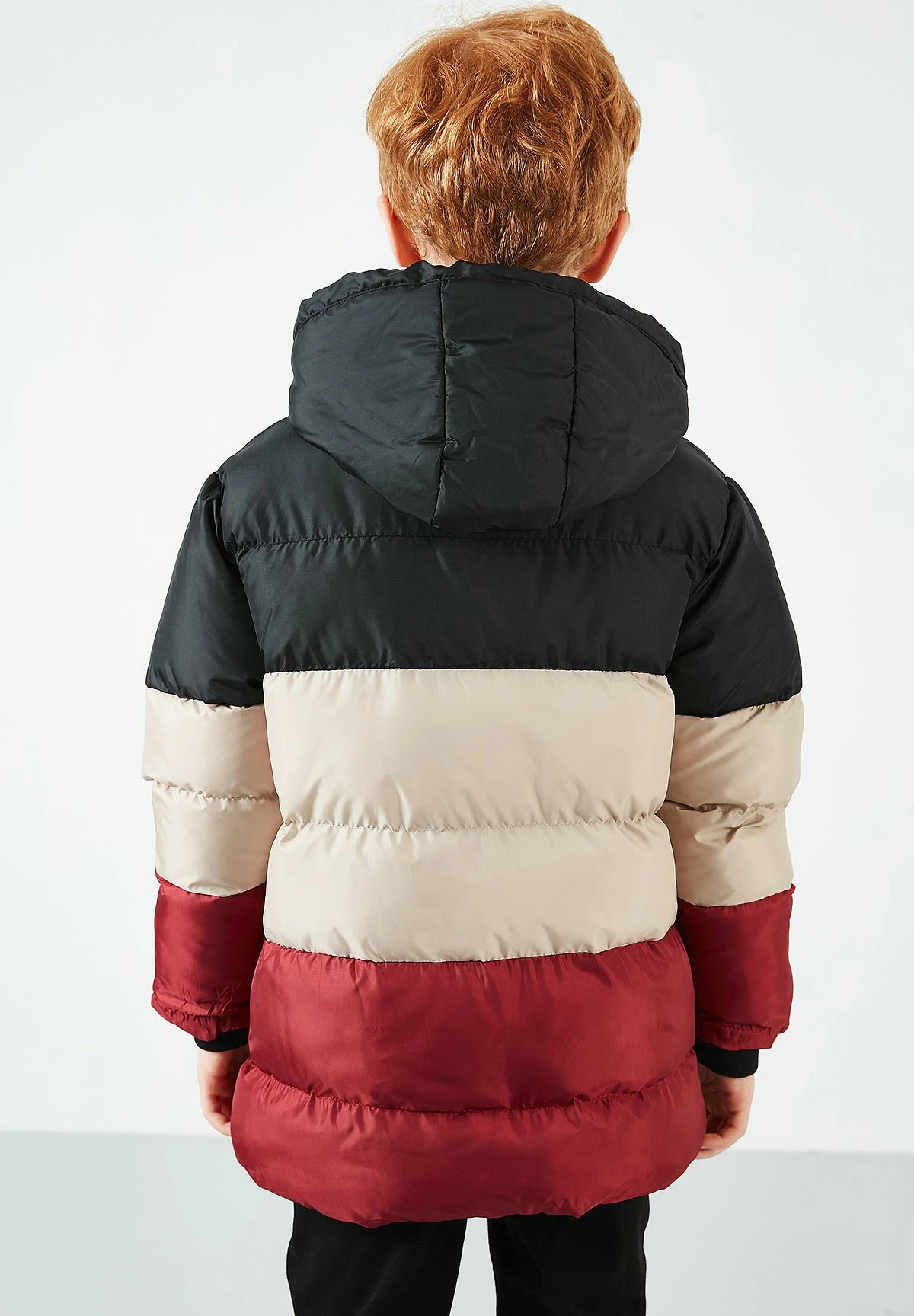 LELA Removable Hooded Inflatable - Abrigo De Invierno - Black-Stone Color-Bordeaux - Imagen 3