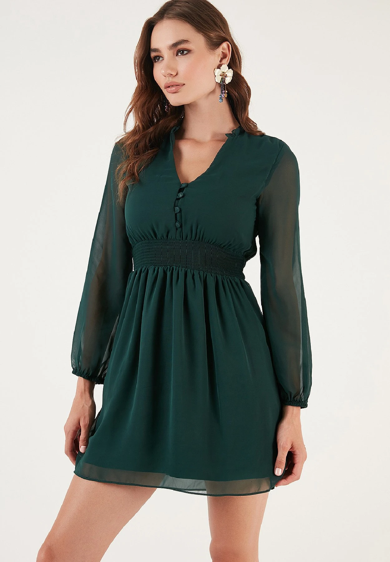 LELA Regular Fit - Vestido Informal - Emerald Green - Imagen 4